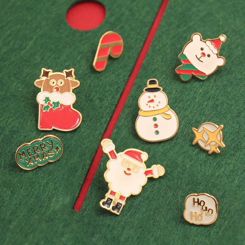 云木雜貨 圣誕系列胸針雪人動物領針衣服包包帽子飾品掛件可愛配